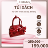 Túi xách nơ đỏ cao cấp cho phụ nữ, túi đeo chéo đa năng