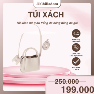 Túi xách nữ màu trắng đa năng bằng da giả