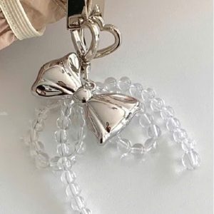 móc khóa nơ bạc