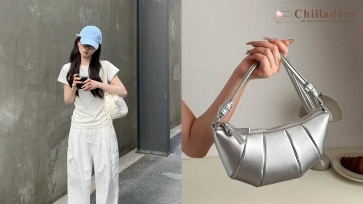 phối đồ với túi xách màu trắng