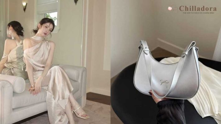 phối đồ với túi xách màu trắng