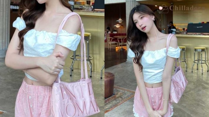 Túi xách màu hồng phối đồ